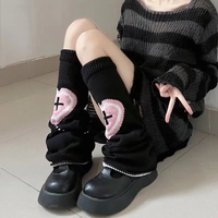 Heart Cross Knit Anime Leg Warmers - Thumbnail 5