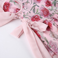 Pink Rose Lace Up Mini Dress  - Thumbnail 7