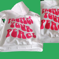 Peace Graphic Print Oversized Hoodie  - Thumbnail 4