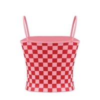 Red & Pink Checkered Tank Top  - Thumbnail 1