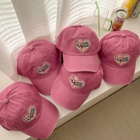Pink Cat Heart Embroidery Baseball Hat - Thumbnail 2