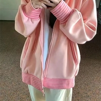 Pink Stripe Zip Up Jacket  - Thumbnail 3