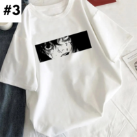 Anime Girl Tearful Print Short Sleeve T-shirt  - Thumbnail 3