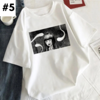 Anime Girl Tearful Print Short Sleeve T-shirt  - Thumbnail 5