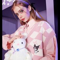 Japanese Anime Checkered Vest Sweater  - Thumbnail 2