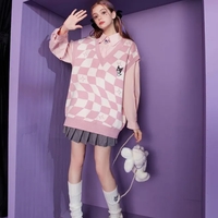 Japanese Anime Checkered Vest Sweater  - Thumbnail 3