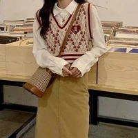 Teddy Bear Embroidery Sweater Vest - Thumbnail 2