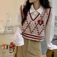Teddy Bear Embroidery Sweater Vest - Thumbnail 3