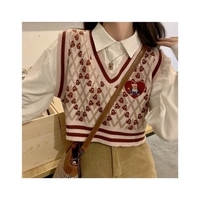 Teddy Bear Embroidery Sweater Vest - Thumbnail 4