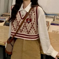 Teddy Bear Embroidery Sweater Vest - Thumbnail 5