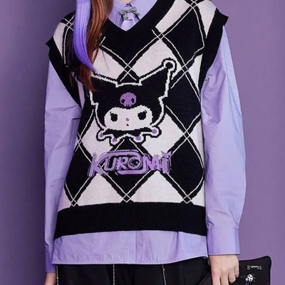 Japanese anime argyle sweater vest - Thumbnail 5