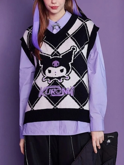 Japanese Anime Argyle Sweater Vest
