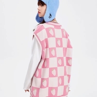 Pink Strawberry Plaid Sweater Vest - Thumbnail 4