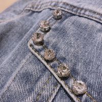 New Heavy Industry Rhinestone Tassel Love Backless Denim Short Jacket - Thumbnail 6