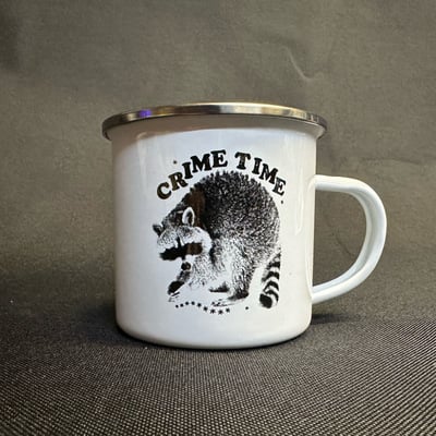 Crime time enamel mug
