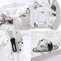 Spaceman Astronaut Coat Couple Style Hooded Casual Jacket - Thumbnail 5