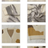 Calico Cat & Gray Tabby Cat Striped Faux Mink Fur Long Cozy Cardigan Sweater Japanese Style Girl - Thumbnail 2