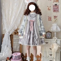 Calico Cat & Gray Tabby Cat Striped Faux Mink Fur Long Cozy Cardigan Sweater Japanese Style Girl - Thumbnail 8