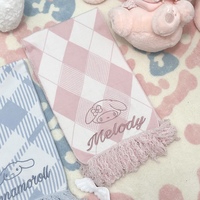 Pink & Blue Plaid My Melody Cinnamoroll Cute Japanese Soft Girl Autumn Winter Warm Shawl Scarf Scarves - Thumbnail 6
