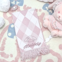 Pink & Blue Plaid My Melody Cinnamoroll Cute Japanese Soft Girl Autumn Winter Warm Shawl Scarf Scarves - Thumbnail 8