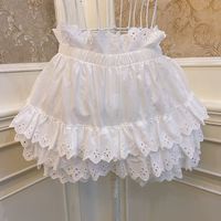 Retro Vintage Coquette Sweetheart Princess Fluffy Snowball Bow Sexy Pink & White Gathered Short Mini Skirt - Thumbnail 8