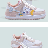 Astronaut Moon Stars Angel Stickers Japanese Causal Girl Sweet Cute Pink White Women Sneakers Sports Running Shoes - Thumbnail 6