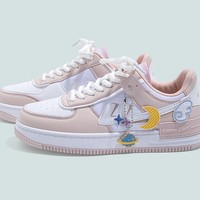 Astronaut Moon Stars Angel Stickers Japanese Causal Girl Sweet Cute Pink White Women Sneakers Sports Running Shoes - Thumbnail 3