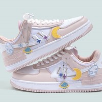 Astronaut Moon Stars Angel Stickers Japanese Causal Girl Sweet Cute Pink White Women Sneakers Sports Running Shoes - Thumbnail 7