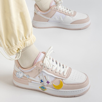 Astronaut Moon Stars Angel Stickers Japanese Causal Girl Sweet Cute Pink White Women Sneakers Sports Running Shoes - Thumbnail 1