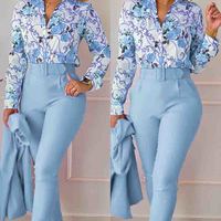 Fashion Casual Red Print Two Piece Set - Thumbnail 1