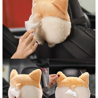 Creative cute corgi ass car car tissue box car pumping car supplies - Thumbnail 1