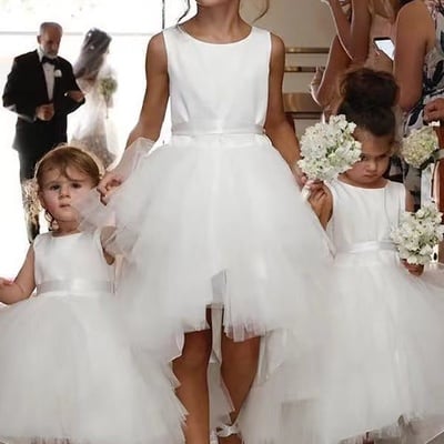 Hi low flower girl dresses for wedding party