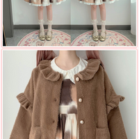 Cute Faux Mink Fur Princess Colorful Red Blue Pink Purple White Beige Black Brown Soft Jacket Coat - Thumbnail 9