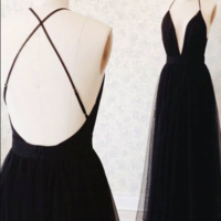 Halter Prom Dresses Slit Side Criss Cross Back - Thumbnail 1