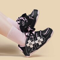 Dark Sweetheart Devil Wings Cross Thick Soles Girl Women Black Pink Sporty Sneaker Running Shoes - Thumbnail 1