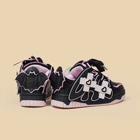 Dark Sweetheart Devil Wings Cross Thick Soles Girl Women Black Pink Sporty Sneaker Running Shoes - Thumbnail 4