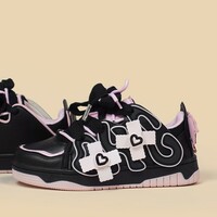 Dark Sweetheart Devil Wings Cross Thick Soles Girl Women Black Pink Sporty Sneaker Running Shoes - Thumbnail 7