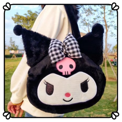 My Melody Kuromi Cinnamoroll Plush Doll Cute Cartoon Mascot Big Large Capacity Bag