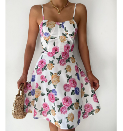 Women Sling Printed Sleeveless Dress