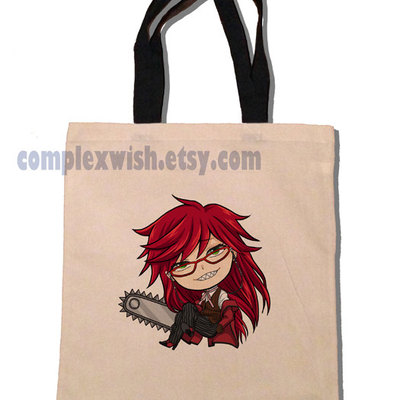 Black butler - grell cotton tote - Thumbnail 1
