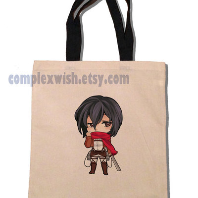 Attack on titan cotton tote - mikasa ackerman - Thumbnail 1