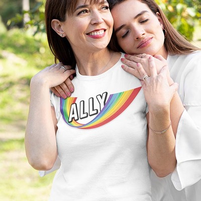 Ally rainbow womens t-shirt - Thumbnail 2