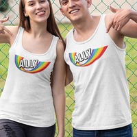 ALLY Rainbow Unisex V-neck T-shirt - Thumbnail 4