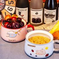 Kawaii Pig Ramen Ceramic Bowl With Chopsticks Lid Spoon - Thumbnail 3
