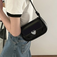 Heart Love Leather Girl Women Fashion Style Chic Cute Messenger Portable Bag Handbag - Thumbnail 5
