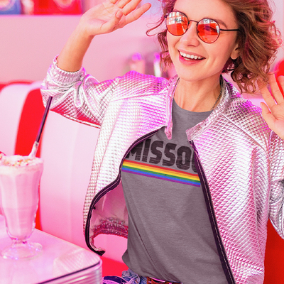 Missouri rainbow womens t-shirt