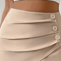 Elegant Button Loose Casual Shorts - Thumbnail 2