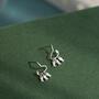 Fish Silver Dangle Drop Earrings-1