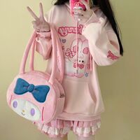 Pink Kawaii Crying Rabbit Emoji Cartoon Harajuku Streetwear E-girl Grunge Japanese Y2K Jacket Hoodie Long Sleeve Top - Thumbnail 6