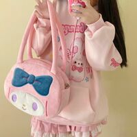 Pink Kawaii Crying Rabbit Emoji Cartoon Harajuku Streetwear E-girl Grunge Japanese Y2K Jacket Hoodie Long Sleeve Top - Thumbnail 5